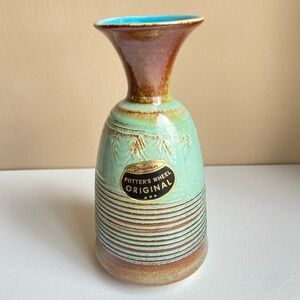 Dryden Pottery Potter’s Wheel Original ceramic vase earthy glazes VINTAGE 1980